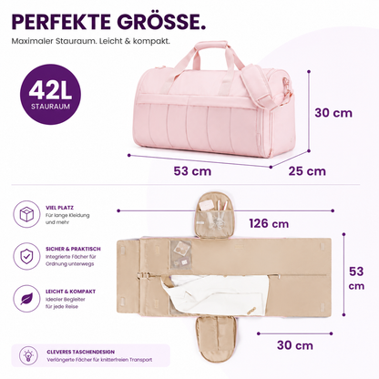 2-in-1 Kleider- & Reisetasche – Knitterfrei ankommen. Flexibel unterwegs.