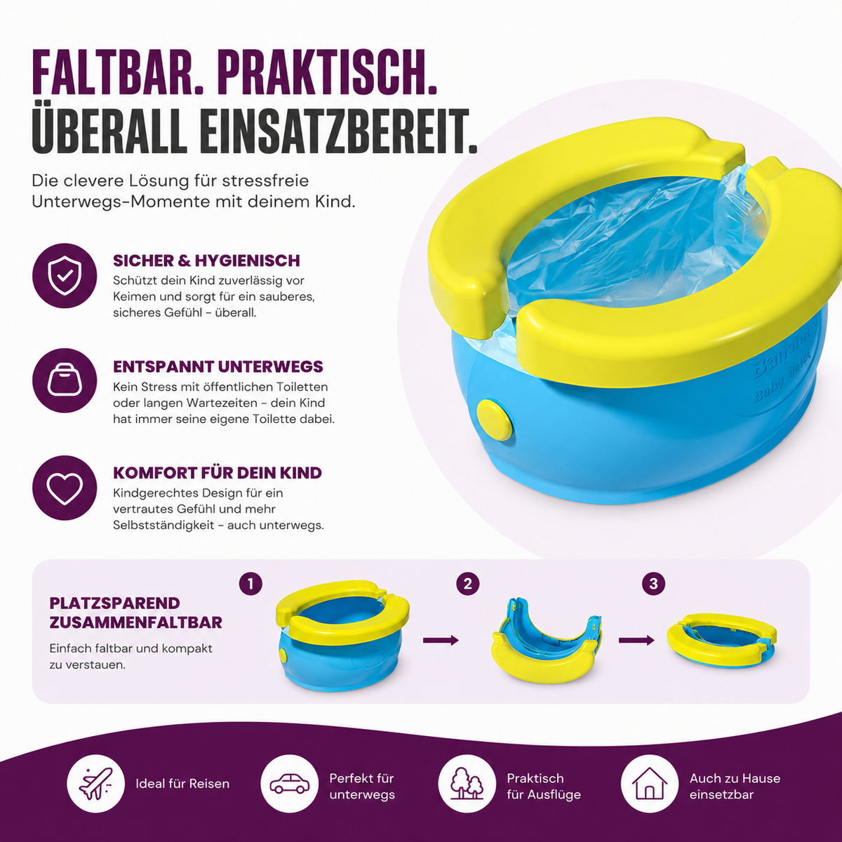 Tragbares Reise-Babytöpfchen – Für Abenteuer ohne Umwege