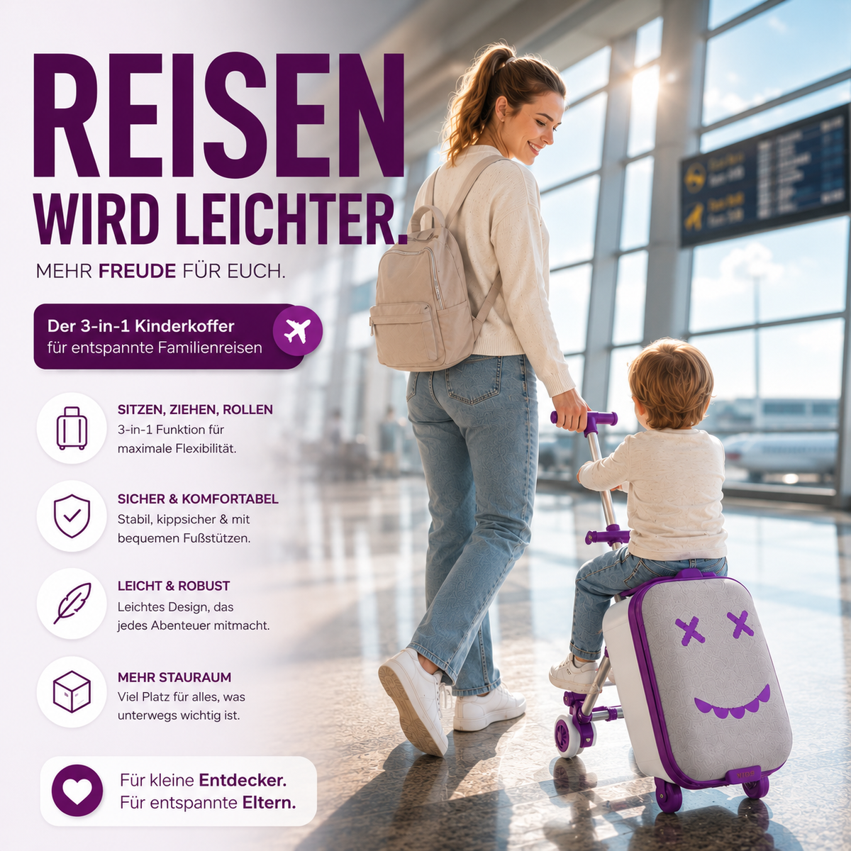 Kinder-Reisekoffer mit Sitzfunktion – Kleine Entdecker. Große Abenteuer.