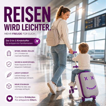 Kinder-Reisekoffer mit Sitzfunktion – Kleine Entdecker. Große Abenteuer.